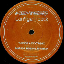 Mis-Teeq Can't Get It Back (Remixes By Sticky/Delinquent) USED VINYL 12INCH 45 RPM PROMO