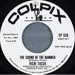 Vicki Tasso The Sound Of The Hammer / Foolish Me USED VINYL 7INCH 45 RPM SINGLE PROMO
