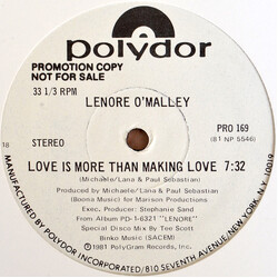 Lenore O'Malley Love Is More Than Making Love VINYL 12" USED