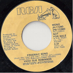 Vicki Sue Robinson Freeway Song Vinyl 7" USED