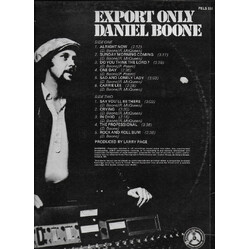 Daniel Boone Export Only Vinyl LP USED