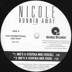 Nicole J McCloud Runnin Away USED VINYL 12INCH 33 S RPM PROMO LIMITED EDITION