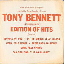Tony Bennett Autographed Edition Of Hits USED VINYL 7INCH 45 RPM EP STYRENE MONO