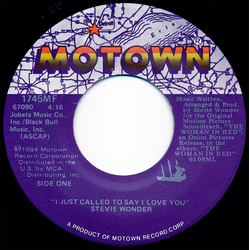 Stevie Wonder I Just Called To Say I Love You Vinyl 7" USED