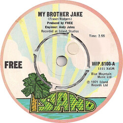 Free My Brother Jake / Only My Soul USED VINYL 7INCH 45 RPM SINGLE