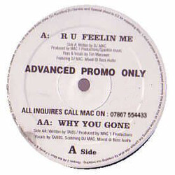 DJ Mac (2) R U Feelin Me USED VINYL 12INCH 45 RPM PROMO
