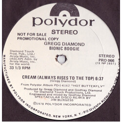 Gregg Diamond / Bionic Boogie Cream (Always Rises To The Top) / Chains VINYL 12" USED