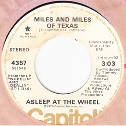 Asleep At The Wheel Miles And Miles Of Texas / Blues For Dixie Vinyl 7" USED
