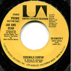 Jan & Dean Sidewalk Surfin' Vinyl 7" USED