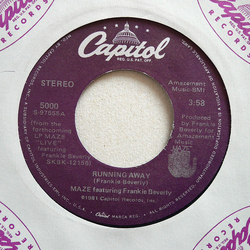 Maze Featuring Frankie Beverly Running Away Vinyl 7" USED