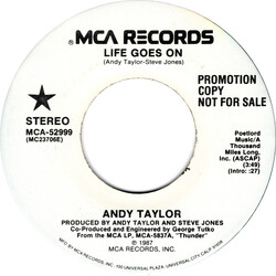 Andy Taylor Life Goes On USED VINYL 7INCH SINGLE PROMO