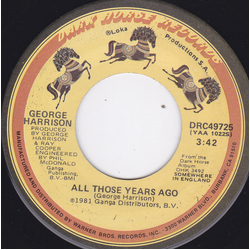 George Harrison All Those Years Ago / Writing's On The Wall Vinyl 7" USED