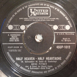 Gene Pitney Half Heaven - Half Heartache Vinyl 7" USED