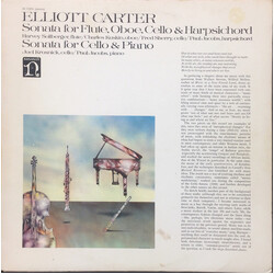 Elliott Carter Sonata For Flute, Oboe, Cello & Harpsichord / Sonata For Cello & Piano Vinyl LP USED