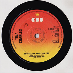 Tina Charles You Set My Heart On Fire USED VINYL 7INCH 45 RPM