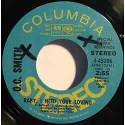 OC Smith Baby, I Need Your Loving USED VINYL 7INCH 45 RPM SINGLE PROMO