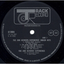 The Jimi Hendrix Experience Smash Hits Vinyl LP USED