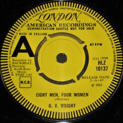 O.V. Wright Eight Men, Four Women USED VINYL 7INCH SINGLE PROMO