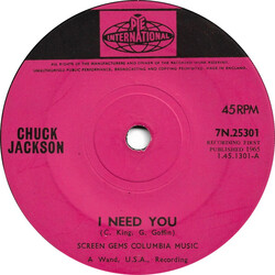 Chuck Jackson I Need You USED VINYL 7INCH SINGLE