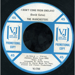 The Manchesters (6) I Don't Come From England Vinyl 7" USED