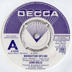 John Miles Manhattan Skyline USED VINYL 7INCH SINGLE STEREO 45 RPM PROMO