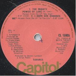 Tavares The Mighty Power Of Love Vinyl 7" USED