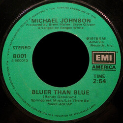 Michael Johnson (5) Bluer Than Blue USED VINYL 7INCH 45 RPM SINGLE