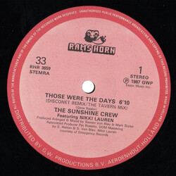 The Sunshine Crew / Nikki Lauren Those Were The Days VINYL 12" USED