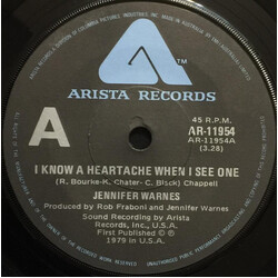 Jennifer Warnes I Know A Heartache When I See One USED VINYL 7INCH 45 RPM SINGLE