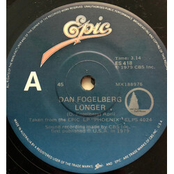 Dan Fogelberg Longer / Along The Road USED VINYL 7INCH 45 RPM SINGLE STEREO
