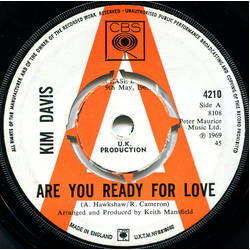 Kim Davis (7) Are You Ready For Love Vinyl 7" USED