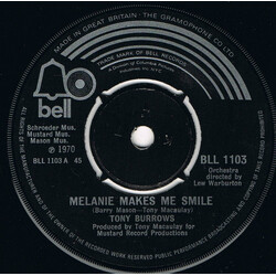 Tony Burrows Melanie Makes Me Smile USED VINYL 7INCH 45 RPM SINGLE