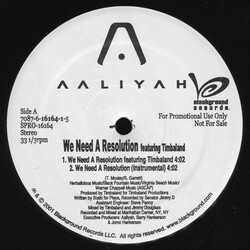 Aaliyah We Need A Resolution USED VINYL 12INCH SINGLE PROMO