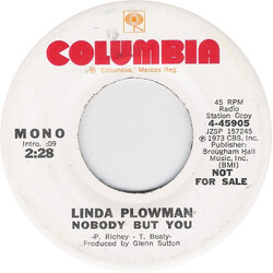 Linda Plowman Nobody But You USED VINYL 7INCH 45 RPM PROMO STEREO MONO