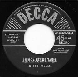 Kitty Wells I Heard The Juke Box Playing / A Wedding Ring Ago USED VINYL 7INCH 45 RPM