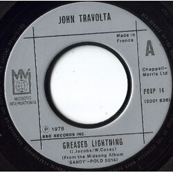 John Travolta Greased Lightning USED VINYL 7INCH 45 RPM SINGLE REISSUE