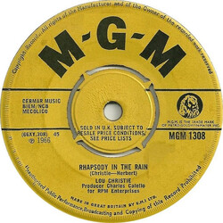 Lou Christie Rhapsody In The Rain / Trapeze USED VINYL 7INCH 45 RPM