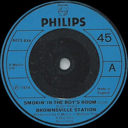 Brownsville Station Smokin' In The Boy's Room USED VINYL 7INCH 45 RPM SINGLE