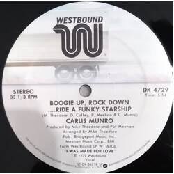 Carlis Munro Boogie Up, Rock Down .... Ride A Funky Starship / Outside Looking In Vinyl 12" USED