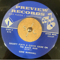 Gene Marshall Society Plays A Clever Game On The Black Man USED VINYL 7INCH 45 RPM