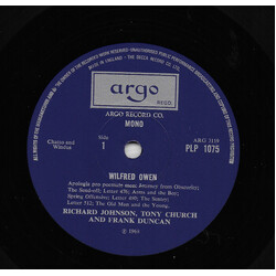 Wilfred Owen / Richard Johnson (3) / Tony Church / Frank Duncan Wilfred Owen (1893-1918) Vinyl LP USED