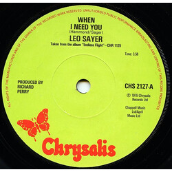 Leo Sayer When I Need You USED VINYL 7INCH 45 RPM SINGLE