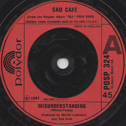 Sad Café Misunderstanding Vinyl 7" USED