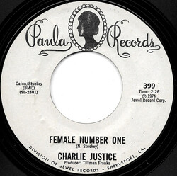 Charlie Justice Female Number One / Rough And Rocky USED VINYL 7INCH 45 RPM