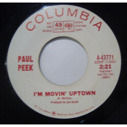 Paul Peek The Shadow Knows / I'm Movin' Uptown USED VINYL 7INCH 45 RPM SINGLE PROMO STYRENE