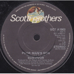 Survivor Poor Man's Son Vinyl 7" USED