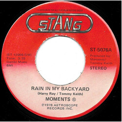 The Moments Rain In My Backyard USED VINYL 7INCH 45 RPM STEREO