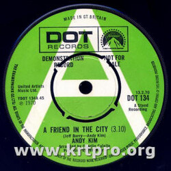 Andy Kim A Friend In The City Vinyl 7" USED