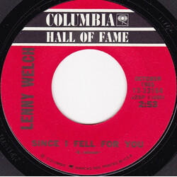 Lenny Welch Since I Fell For You / A Taste Of Honey USED VINYL 7INCH SINGLE REISSUE STYRENE
