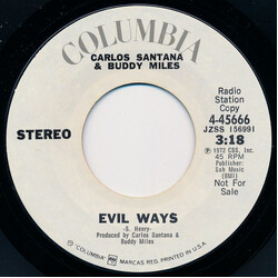 Carlos Santana / Buddy Miles Evil Ways USED VINYL 7INCH 45 RPM SINGLE PROMO